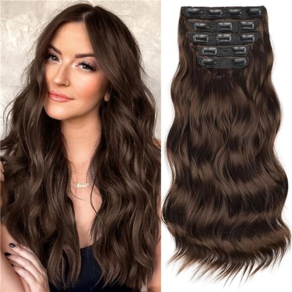 Other - KooKaStyle Hair Extensions 5PCS Long Wavy Upgrate Invisible Full Coverage Edges